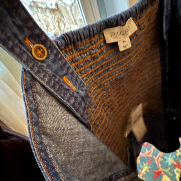 Anthropologie Embroidered Peplum Corset Denim Top - Picture 8 of 14